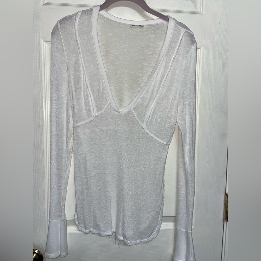 NWOT Free People White Shirt Top Blouse Small / S